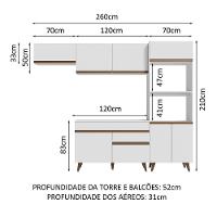 Cozinha Completa Madesa Reims C/Armário E Balcão - Branco - 9