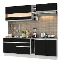 Cozinha Completa Madesa Parma Armário e Balcão Branco Preto - 1
