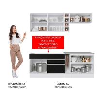 Cozinha Completa Madesa Parma Armário e Balcão Branco Preto - 3