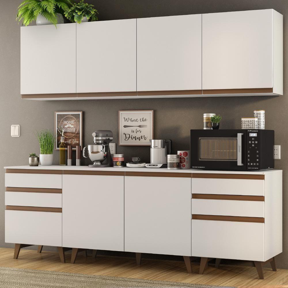 Cozinha Completa Madesa Reims 240002 Com Armário E Balcão - Branco - 1