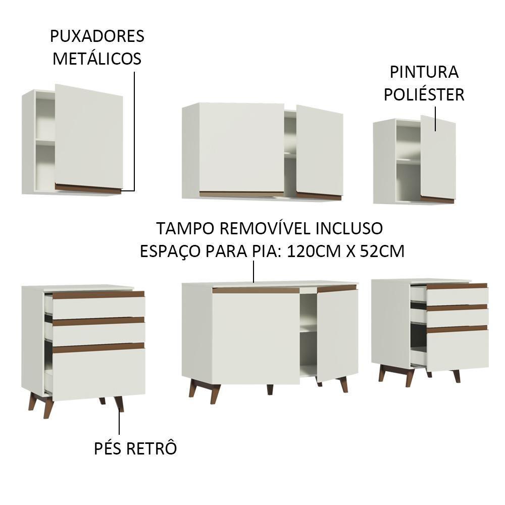 Cozinha Completa Madesa Reims 240002 Com Armário E Balcão - Branco - 12