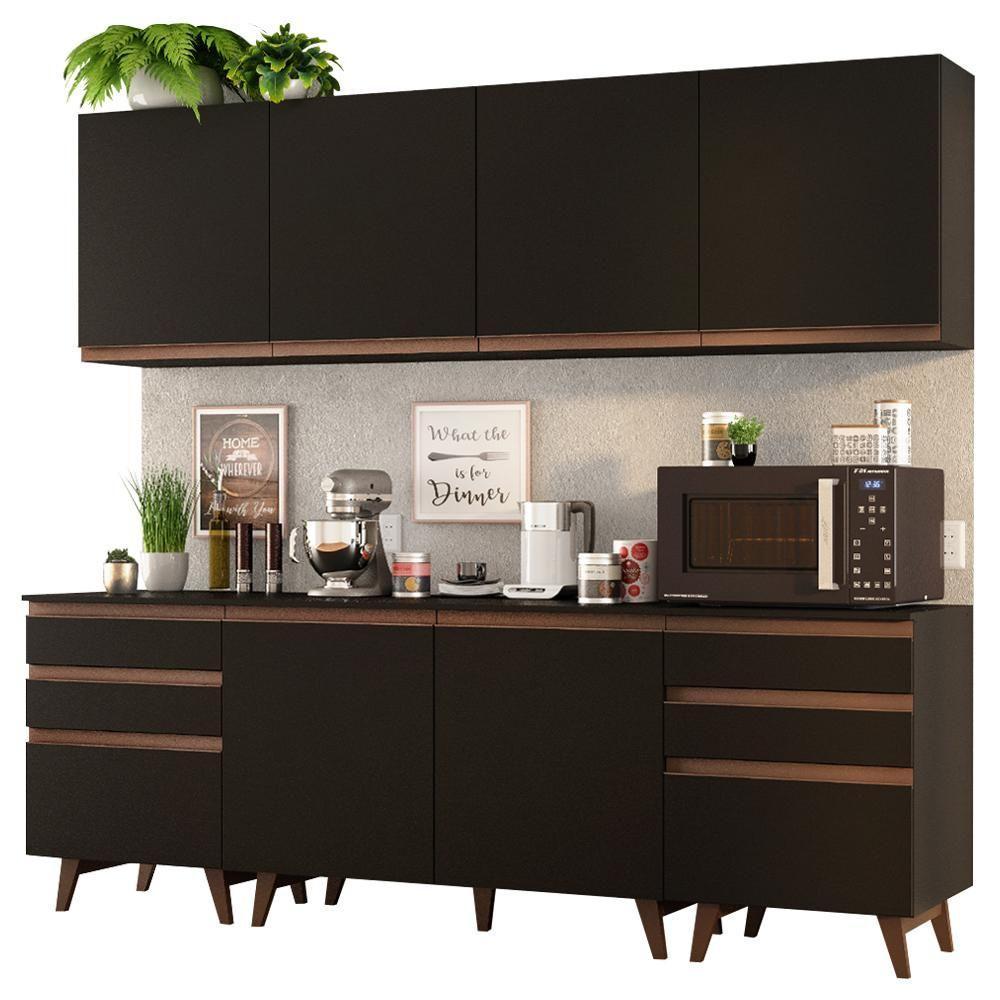Cozinha Completa Madesa Reims 240002 Com Armário E Balcão - Preto - 2