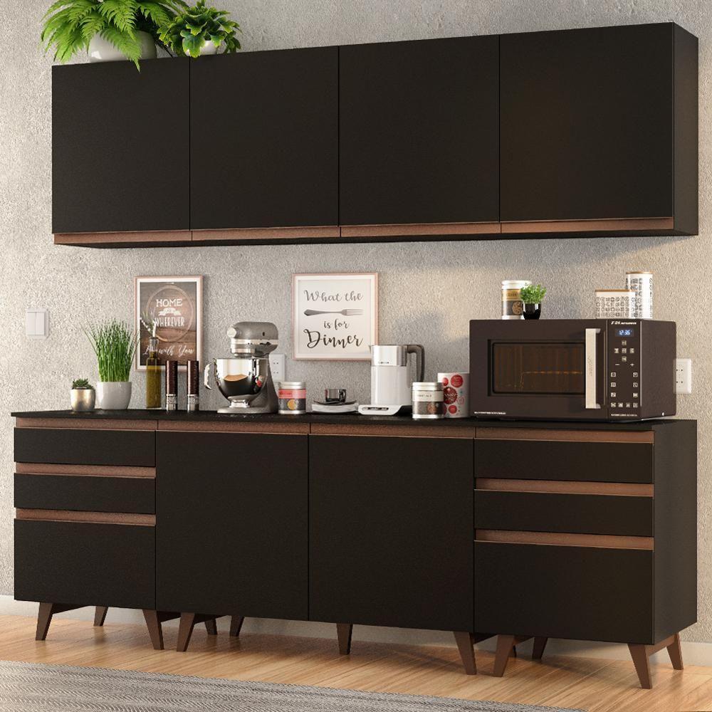 Cozinha Completa Madesa Reims 240002 Com Armário E Balcão - Preto - 4