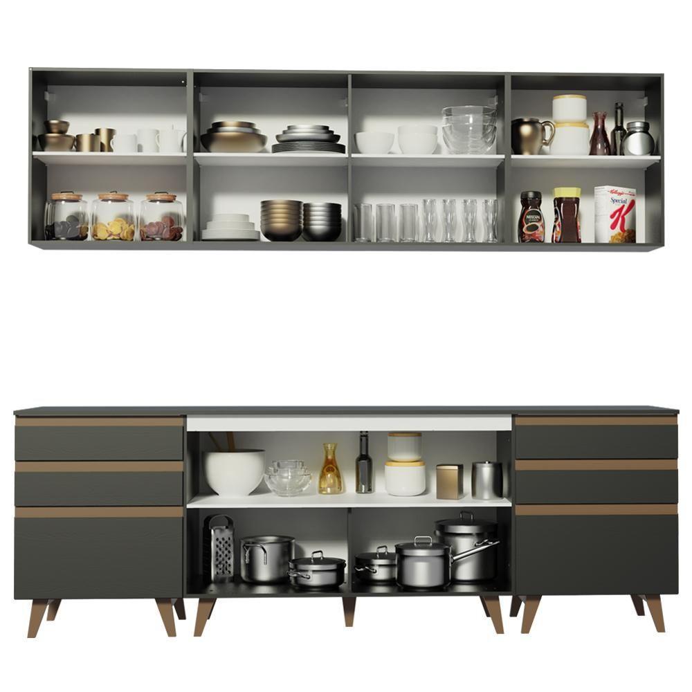 Cozinha Completa Madesa Reims 240002 Com Armário E Balcão - Preto - 6