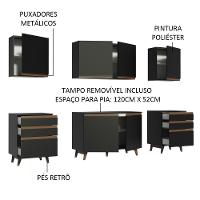 Cozinha Completa Madesa Reims 240002 Com Armário E Balcão - Preto - 9