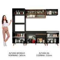 Cozinha Completa Madesa Reims 260002 Com Armário E Balcão Preto/Rustic - 3