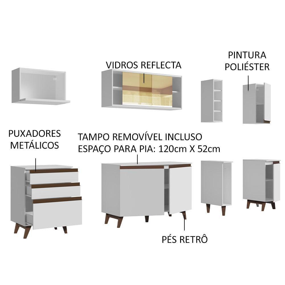 Cozinha Completa Madesa Reims com Armário e Balcão - Branco - 2