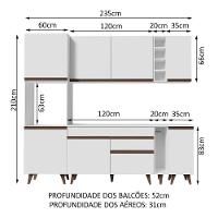 Cozinha Completa Madesa Reims com Armário e Balcão - Branco