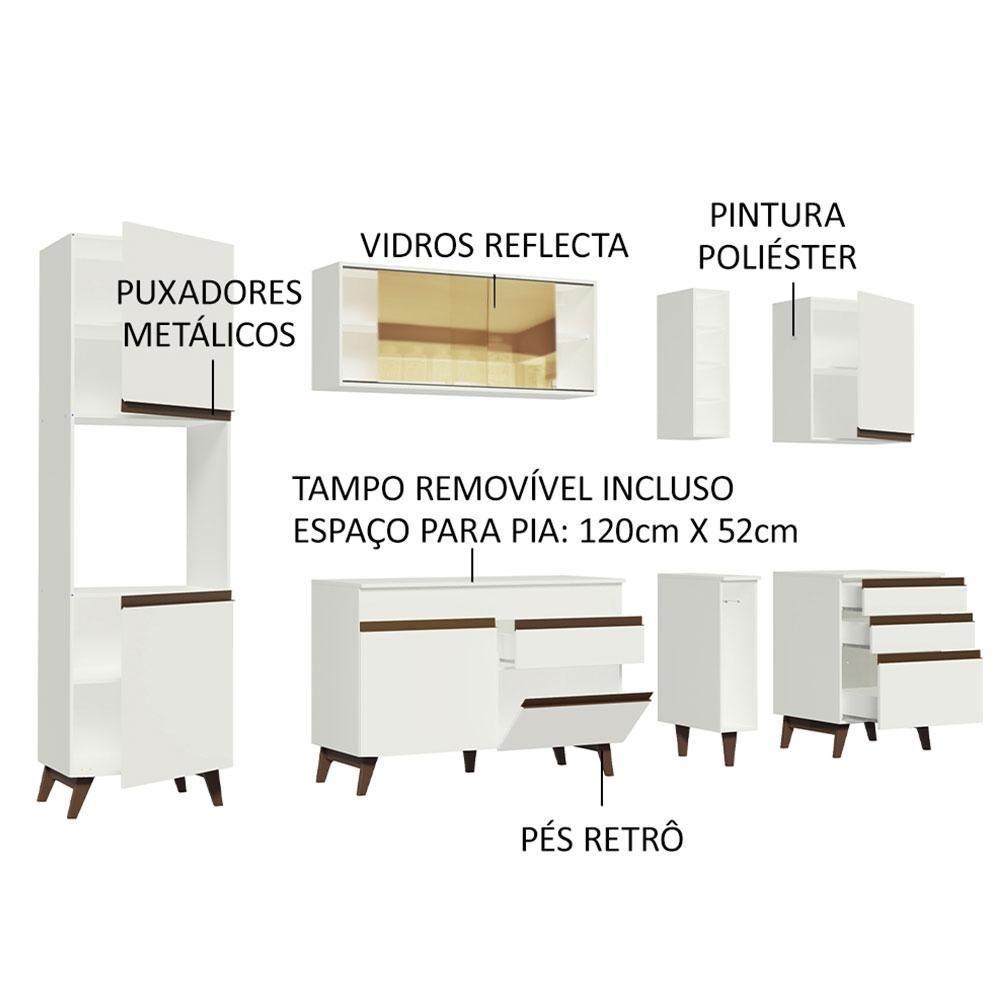 Cozinha Completa Madesa Reims com Armário e Balcão - Branco - 2