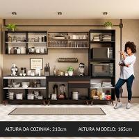 Cozinha Completa Madesa Reims 310001 Com Armário E Balcão Preto/Rustic - 7
