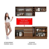 Cozinha Completa Madesa Parma Armário e Balcão Rustic preto