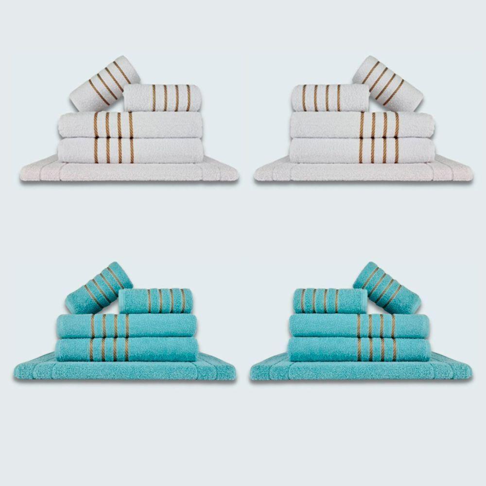 Jogo De Toalhas 20 Pçs Coleção Montreal 100% Algodão Br+vd - 1