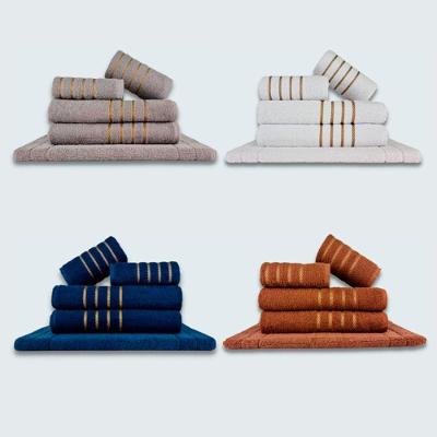 Jogo De Toalhas 20 Pçs Coleção Montreal 100% Algodão Cz+br+az+mr