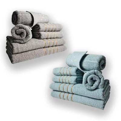 Jogo De Toalhas 12pcs - 4 Banhos 4 Rosto 4 Tapetes Cz+vd