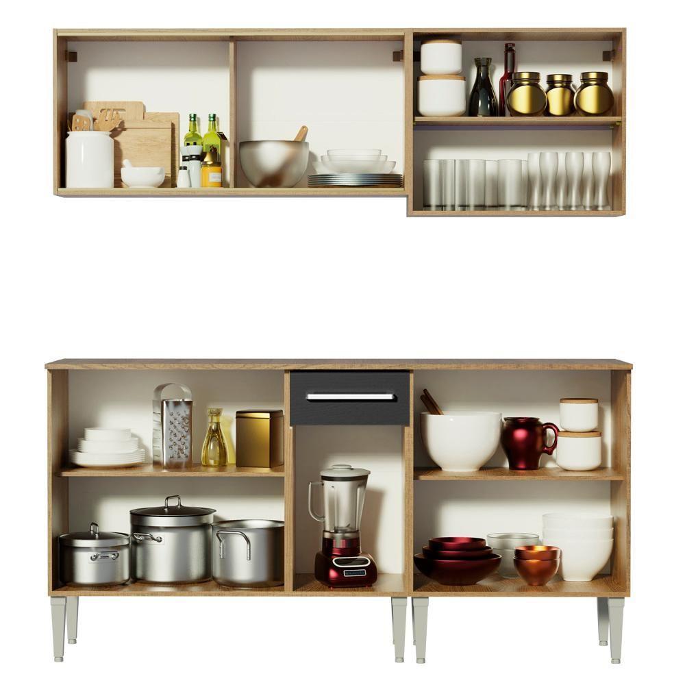 Cozinha Completa Madesa Emilly Box com Balcão e Armário - 11