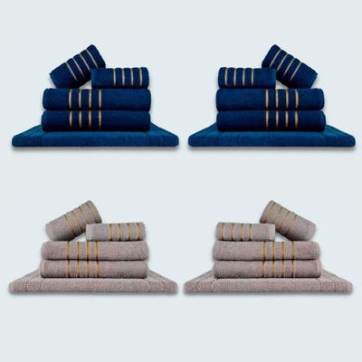 Jogo De Toalhas 20 Pçs Coleção Montreal 100% Algodão Az+cz