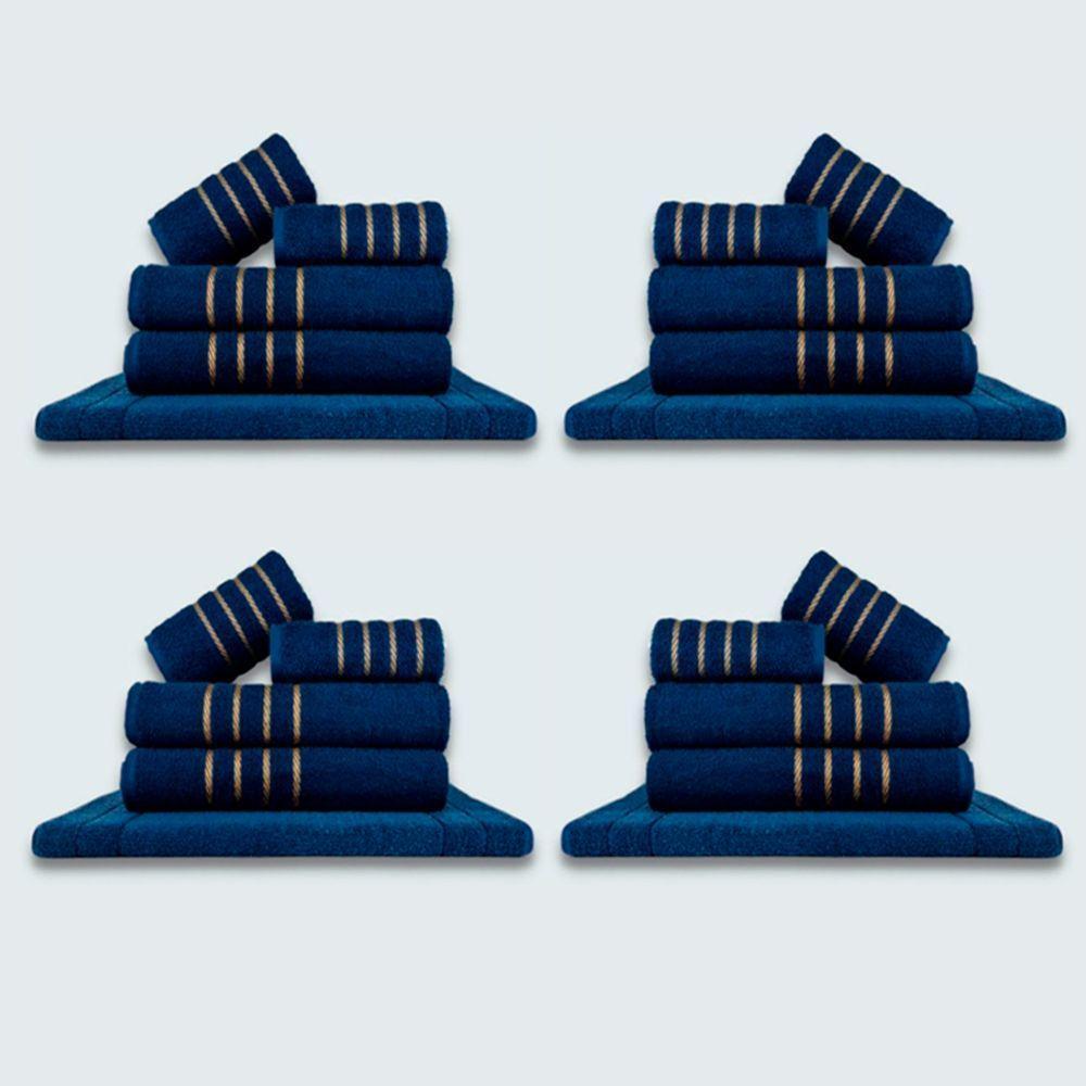 Jogo De Toalhas 20 Pçs Coleção Montreal 100% Algodão Azul - 1