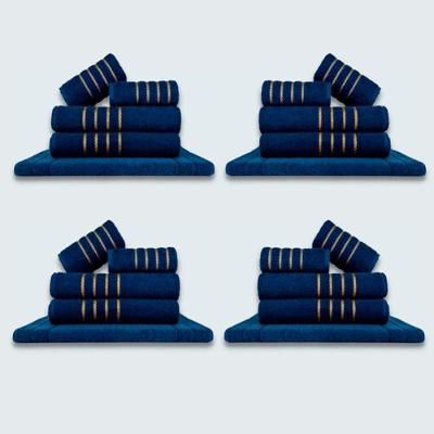 Jogo De Toalhas 20 Pçs Coleção Montreal 100% Algodão Azul