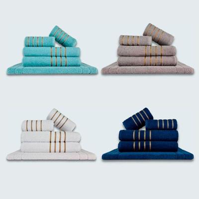 Jogo De Toalhas 20 Pçs Coleção Montreal 100% Algodão Vd+cz+br+az