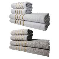 Kit 8 Toalhas Grossas E Grandes Montreal 4 Banhos 4 Rostos Branco+cinza - 1