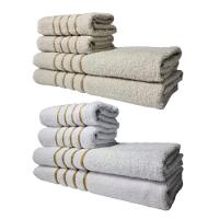 Kit 8 Toalhas Grossas E Grandes Montreal 4 Banhos 4 Rostos Bege+branco - 1