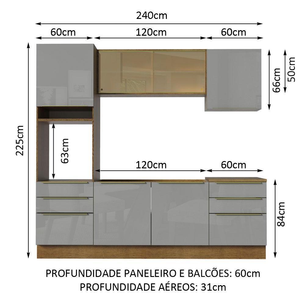 Cozinha Completa Madesa com Armário e Balcão Rustic/cinza - 7