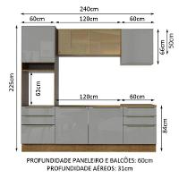 Cozinha Completa Madesa com Armário e Balcão Rustic/cinza - 11