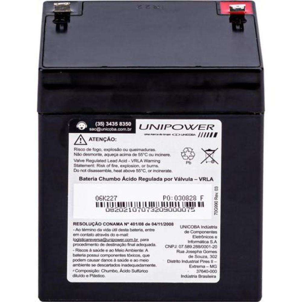 Bateria Estacionária Selada 12v 4,5ah Vrla Up1245 Unipower [f002] - 6