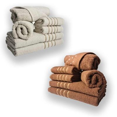 Jogo De Toalhas 12pcs - 4 Banhos 4 Rosto 4 Tapetes Bg+mr