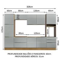 Cozinha Completa Madesa Armário e Balcão 9 Portas 5 Gavetas - 3