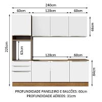 Cozinha Completa Madesa Lux Com Armário E Balcão 7 Portas 3 Gavetas - 3
