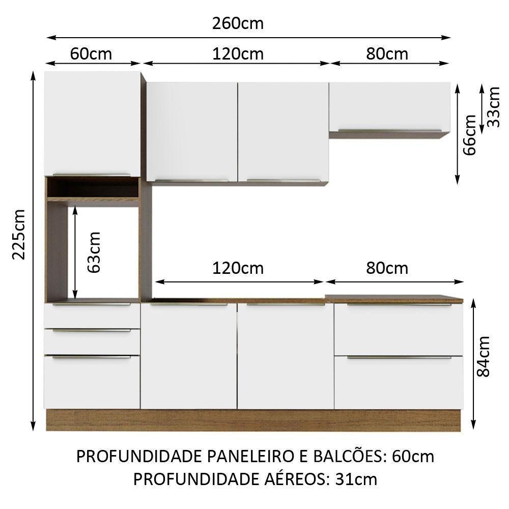 Cozinha Completa Lux Com Armário E Balcão 6 Portas 5 Gavetas - 3