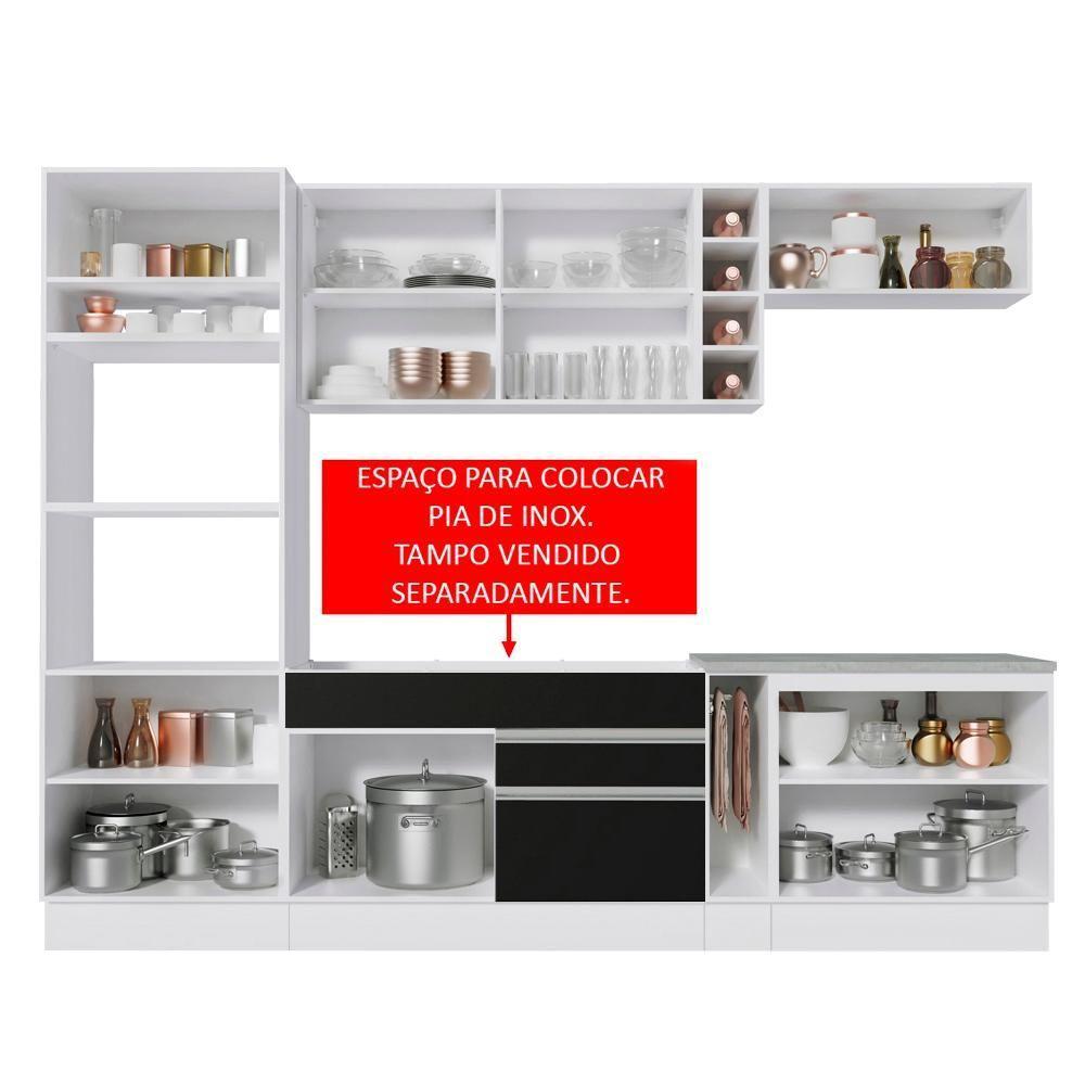 Cozinha Completa Madesa Com Armário E Balcão Branco/preto - 9