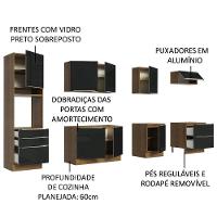 Cozinha Completa Madesa Com Armário E Balcão - Rustic/preto - 13