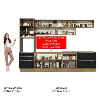 Cozinha Completa Madesa Com Armário E Balcão - Rustic/preto - 15