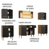Cozinha Completa Madesa Balcão e Armário Aéreo Rustic/preto - 6