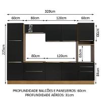Cozinha Completa Madesa Armário e Balcão 9 Portas 5 Gavetas