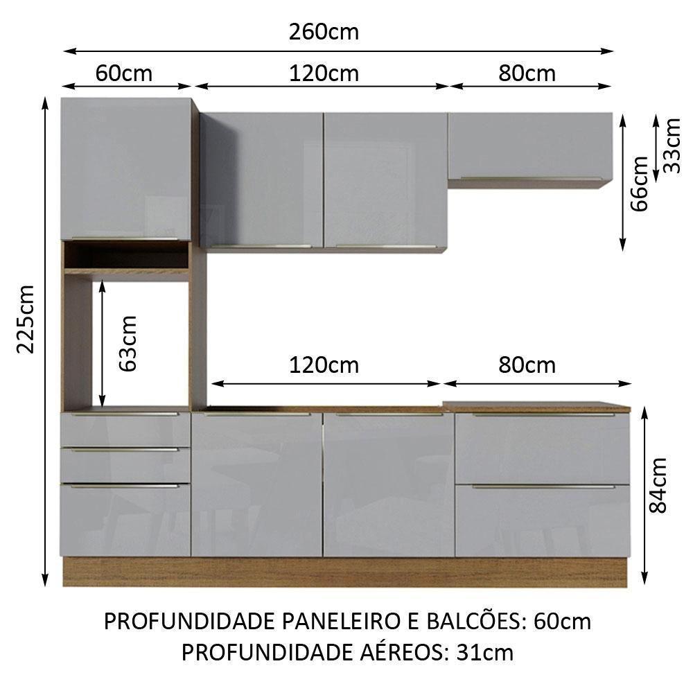 Cozinha Completa Madesa Armário e Balcão 6 Portas 5 Gavetas - 8