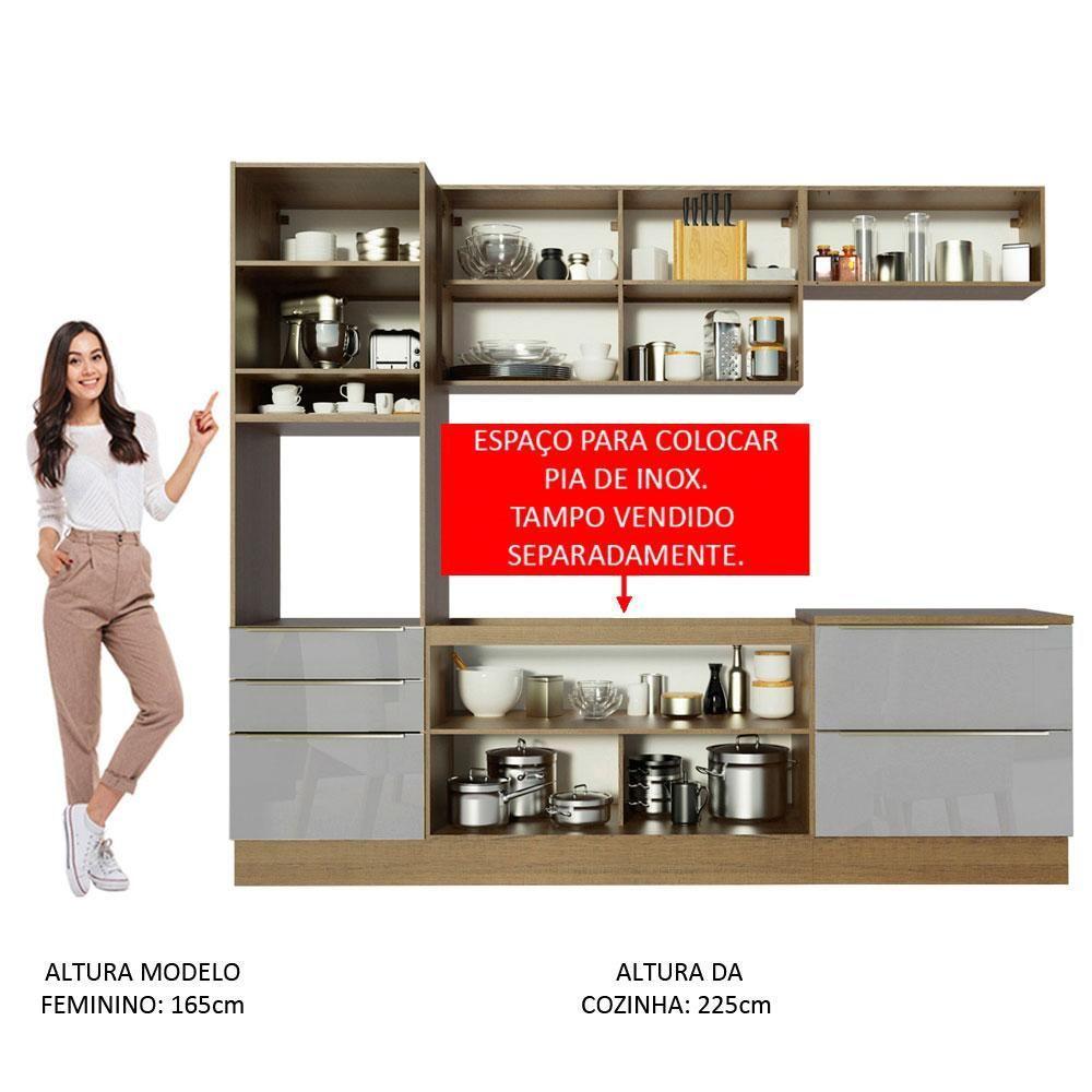 Cozinha Completa Madesa Armário e Balcão 6 Portas 5 Gavetas - 12