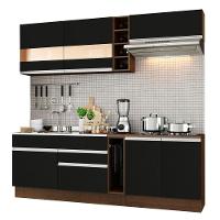 Cozinha Completa Madesa Parma Armário e Balcão Rustic Preto - 1