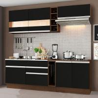 Cozinha Completa Madesa Parma Armário e Balcão Rustic Preto - 2
