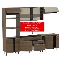 Cozinha Completa Vicenza Rustic Crema Armário Balcão Madesa - 5