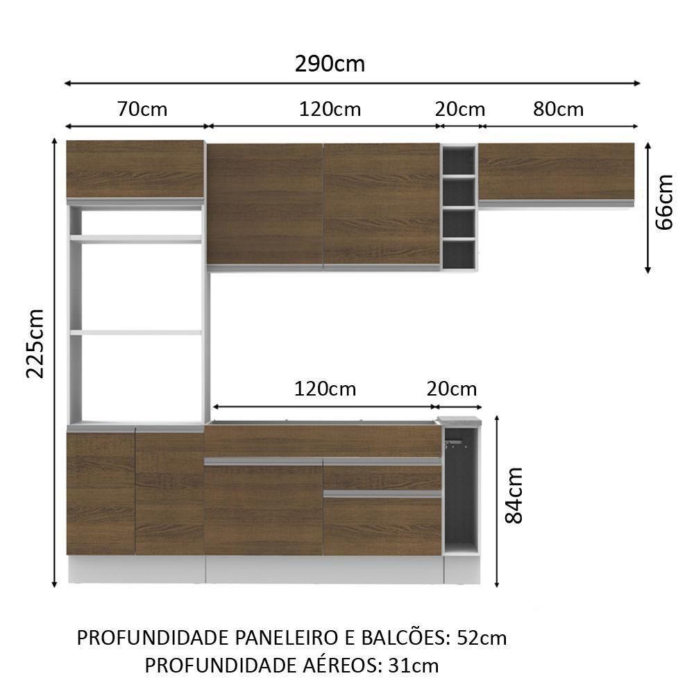 Cozinha Completa Safira Rustic Armário Balcão Madesa - 5