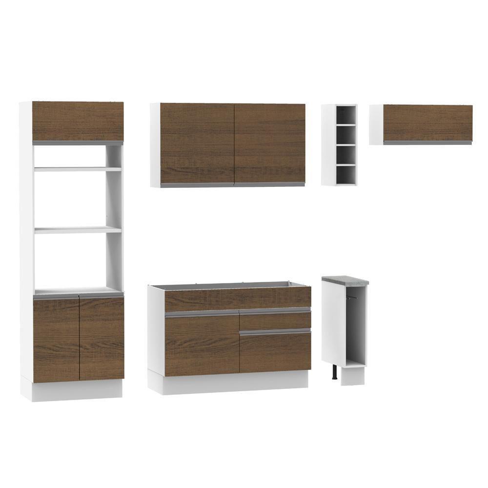 Cozinha Completa Safira Rustic Armário Balcão Madesa - 6