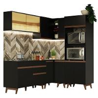 Cozinha Completa Reims com Armário e Balcão Preto - 1