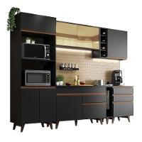 Cozinha Completa Reims com Armário e Balcão Preto - 1