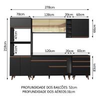 Cozinha Completa Reims com Armário e Balcão Preto - 3