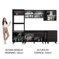 Cozinha Completa Reims com Armário e Balcão Preto - 6