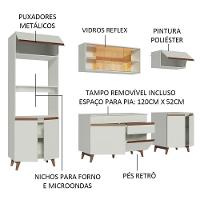 Cozinha Completa Madesa Reims 260002 Com Armário E Balcão Branco