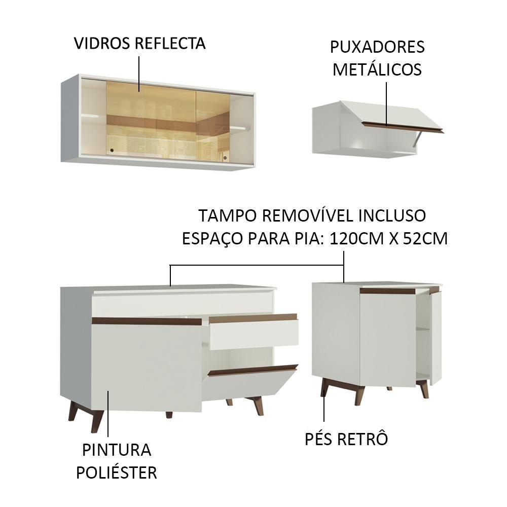 Cozinha Completa Reims com Armário e Balcão Branco Madesa - 4